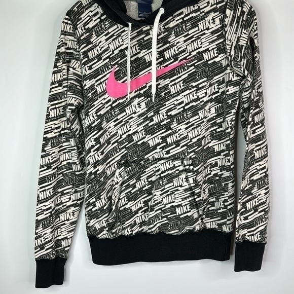Vintage Nike Club All Over Print Hooded Sweatshirt Size Small - Picture 3 of 11